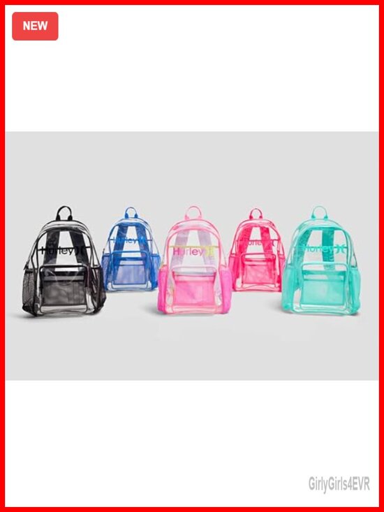 Clear Backpack with Adjustable Straps and 2 Pockets